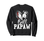 Ball Grandpa Heart Baseball Soccer Hoodie - Casual Everyday Wear Men Women