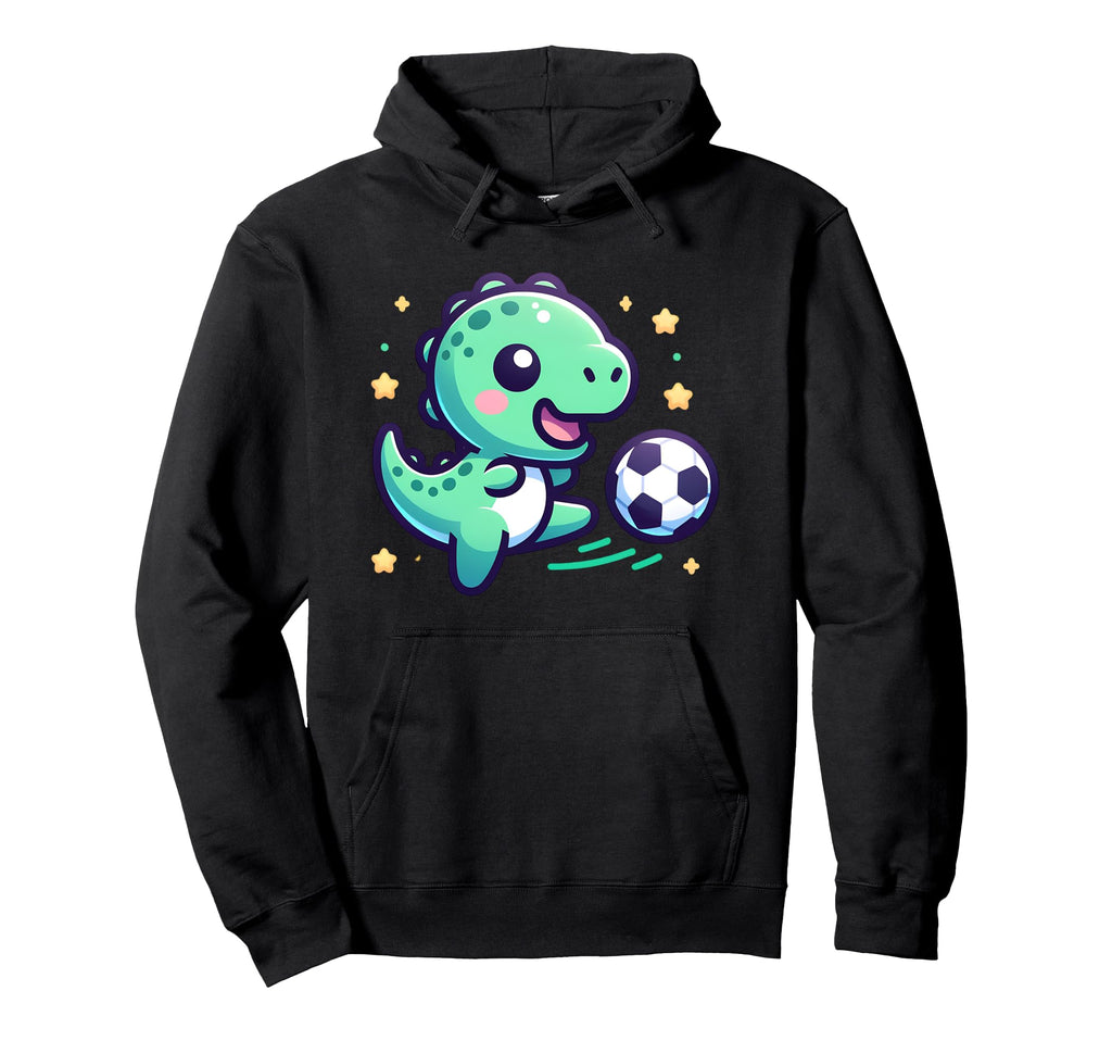 T Rex Dinosaur Playing Soccer Ball Player Hoodie - Trendy Graphic Unisex