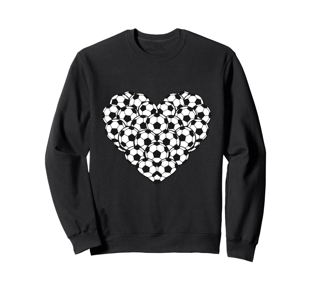 Heart Shaped Soccer Ball Artwork Sweatshirt - Minimalist Print for Adults