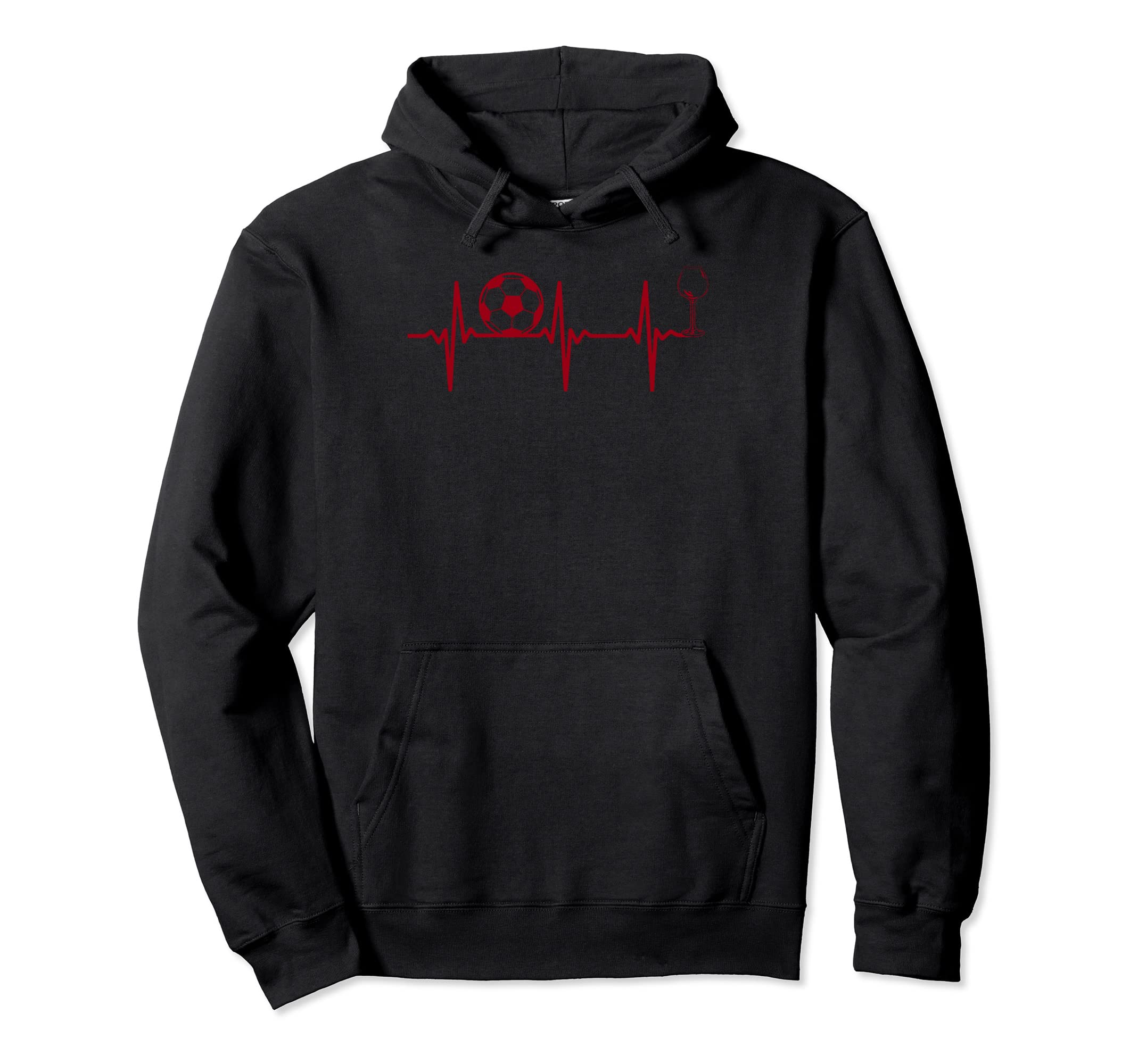 Soccer Player Soccer Wine Heartbeat Hoodie - Trendy Graphic Men Women