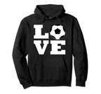 Love Soccer Player Sports Lover Hoodie - Minimalist Print for Adults