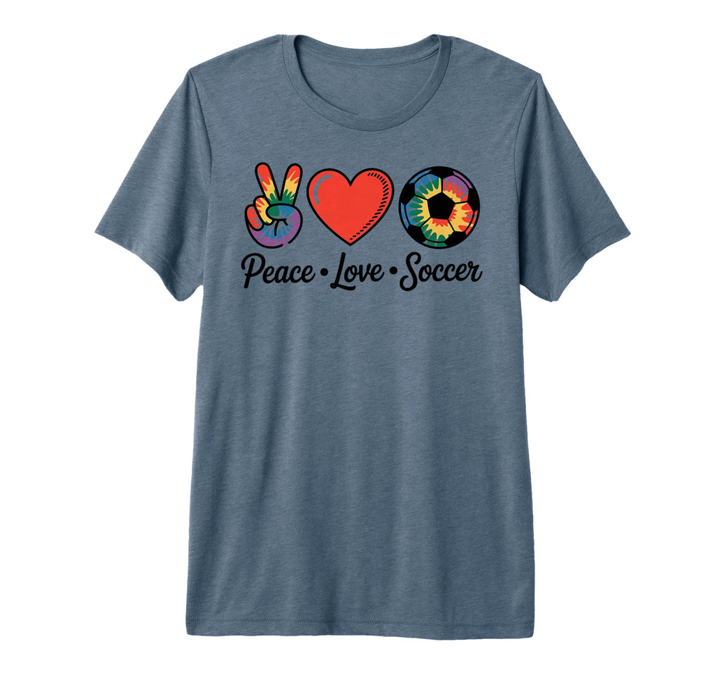Peace Love Soccer Football Soccer T-Shirt - Minimalist Print for Adults
