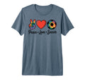 Peace Love Soccer Football Soccer T-Shirt - Minimalist Print for Adults