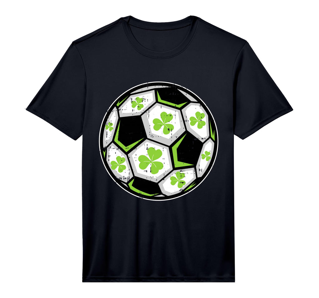 Soccer Ball Shamrock St Patricks Day T-Shirt - Graphic Print for Adults