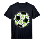 Soccer Ball Shamrock St Patricks Day T-Shirt - Graphic Print for Adults