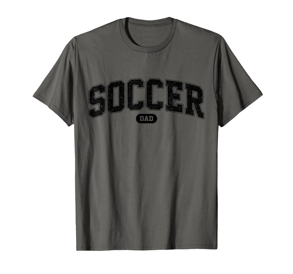 Soccer Dad Funny Athletic Lettering T-Shirt - Casual Everyday Wear Unisex