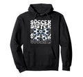 Soccer Sister Fan Coquette Bow Ball Hoodie - Graphic Print for Adults