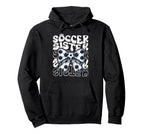 Soccer Sister Fan Coquette Bow Ball Hoodie - Graphic Print for Adults