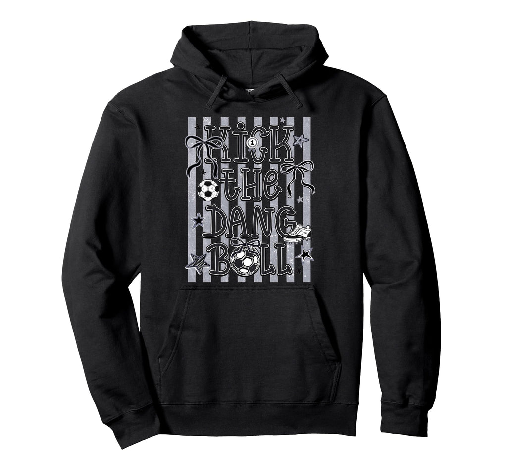 Kick Dang Ball Soccer Fun Game Day Vibes Hoodie - Unique Graphic Unisex