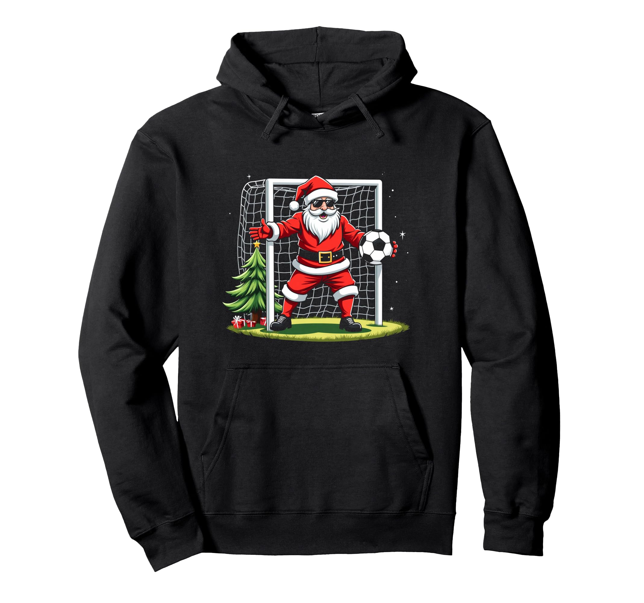 Santa Plays Soccer Soccer Player Hoodie - Novelty Apparel Men Women