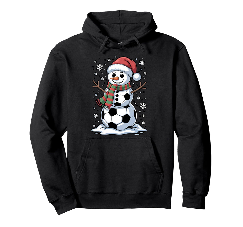 Funny Soccer Snowman Holiday Winter Hoodie - Fun Novelty Design Men Women