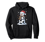 Funny Soccer Snowman Holiday Winter Hoodie - Fun Novelty Design Men Women