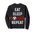Eat Sleep Soccer Repeat Soccer Player Sweatshirt - Graphic Print for Adults