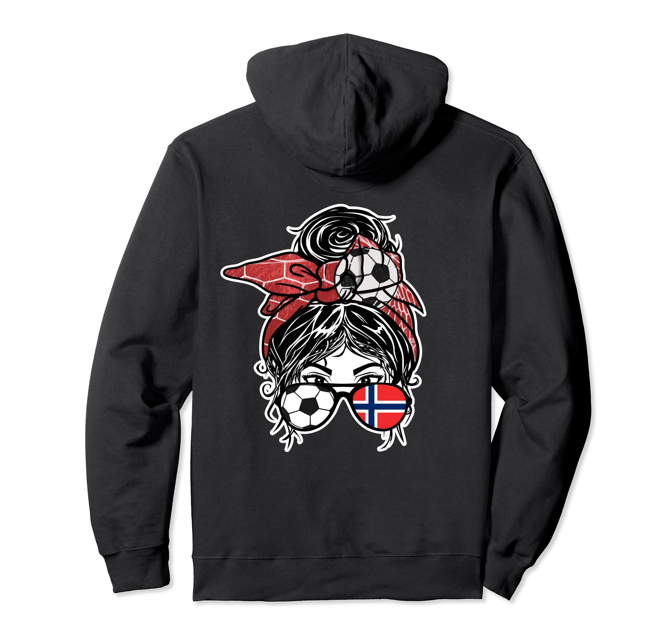 Messy Bun Hair Norwegian Soccer Norway Hoodie - Trendy Graphic for Adults