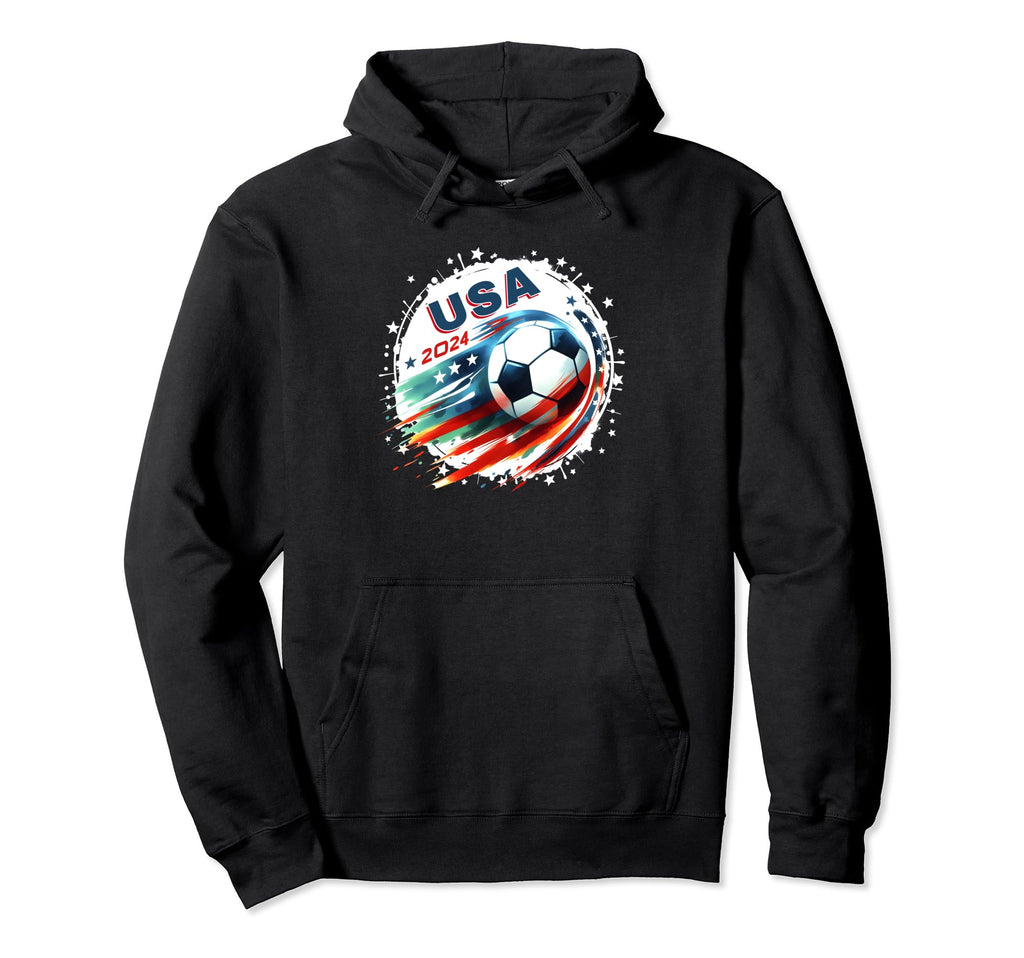 American Flag Soccer Soccer 2024 Hoodie - Minimalist Print Men Women