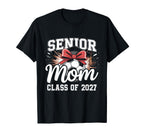 Senior Mom Class 2027 Coquette Bow T-Shirt - Custom Art Print Men Women