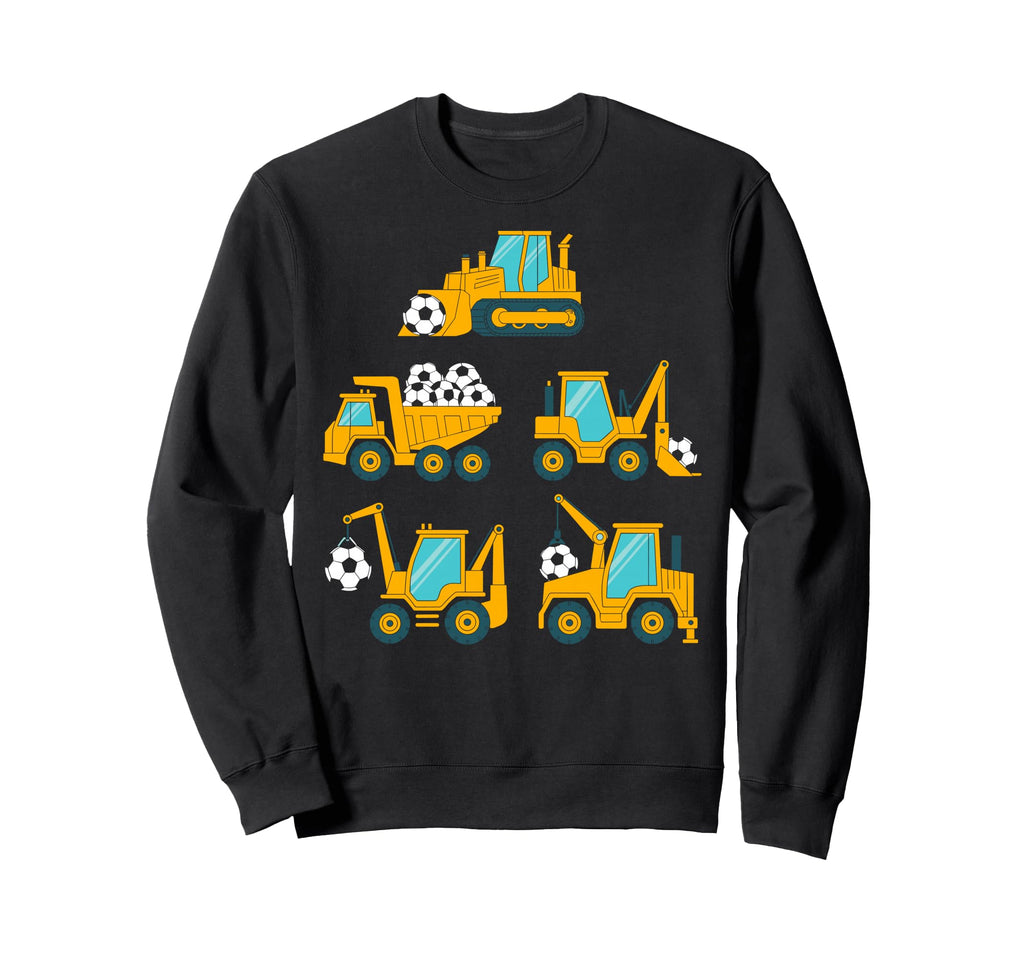 Construction Trucks Carrying Soccer Sweatshirt - Aesthetic Graphic Unisex