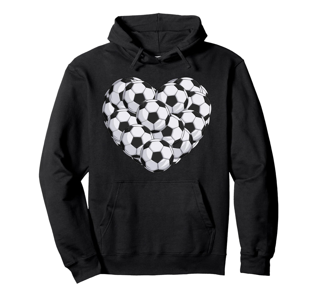 Heart Soccer Balls Hoodie - Novelty Apparel Unisex