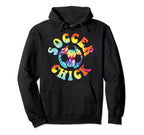 Soccer Chick Tie Dye Seventies Soccer Hoodie - Novelty Apparel Men Women