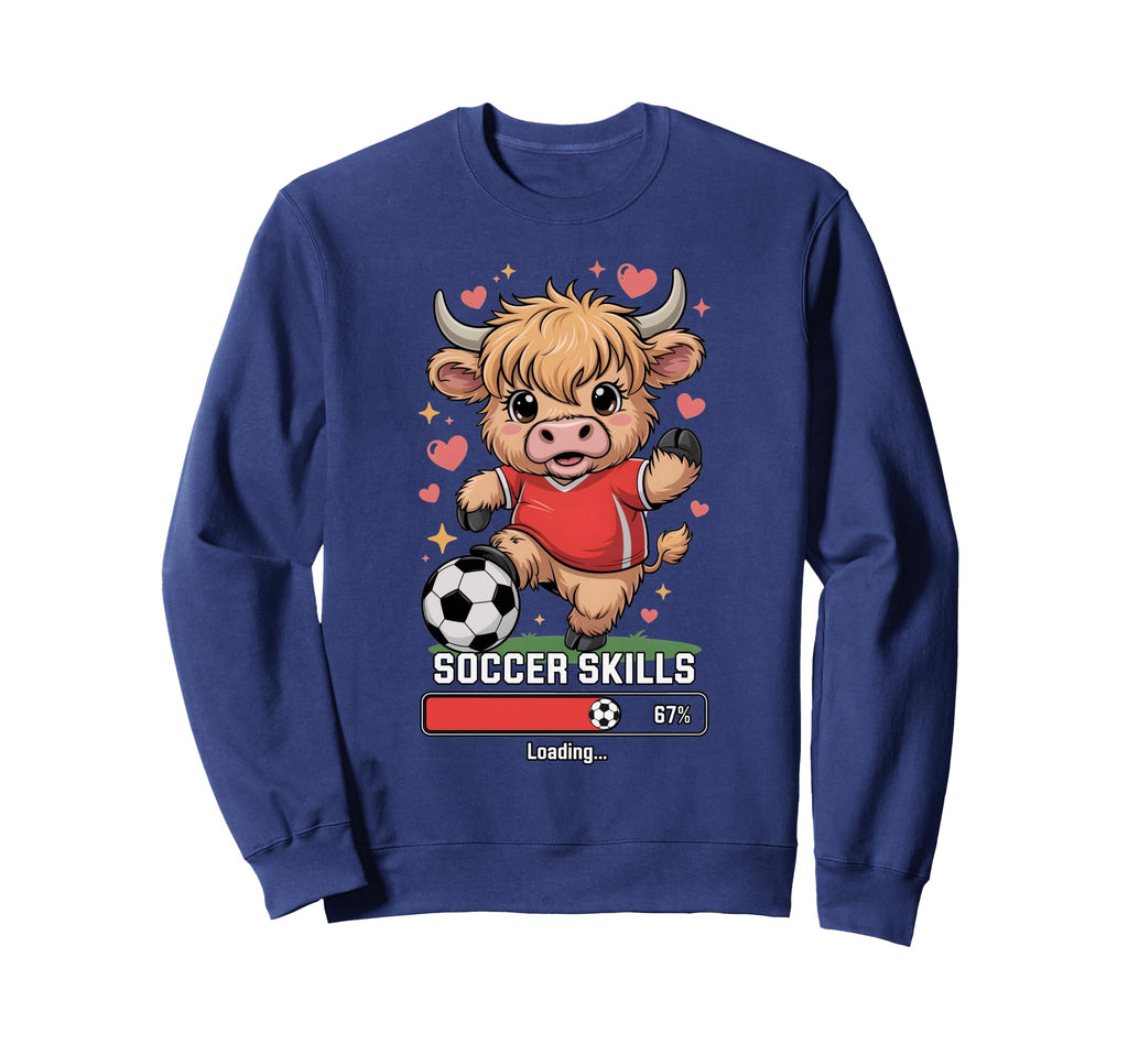 Kawaii Soccer Cow Skills Loading Sweatshirt - Trendy Graphic Men Women