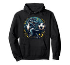 Soccer Player T Rex Dinosaur Kicking Hoodie - Streetwear Style for Adults