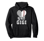 Ball Gigi Grandma Heart Baseball Hoodie - Aesthetic Graphic Men Women