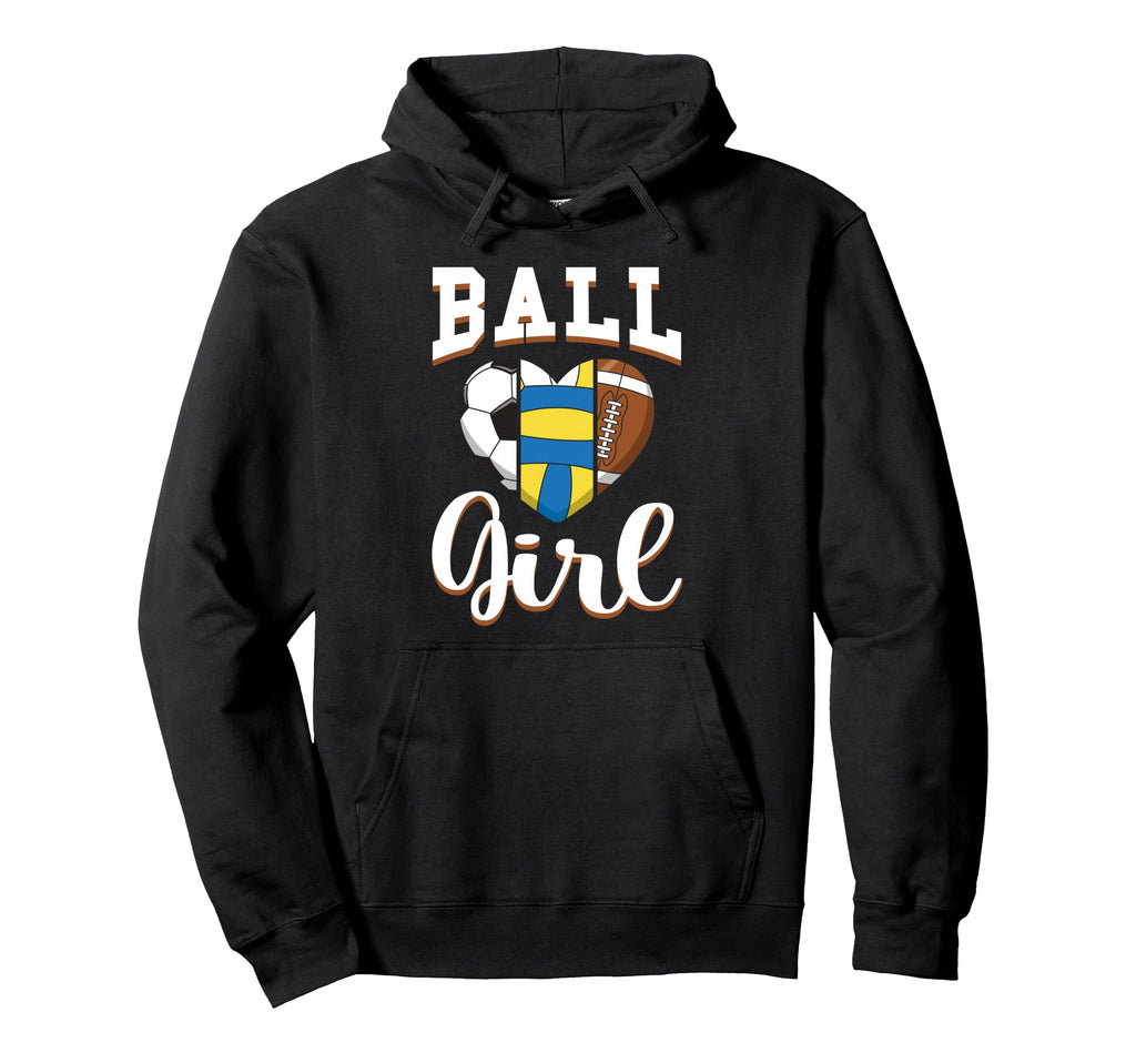 Ball Sports Heart Soccer Volleyball Hoodie - Minimalist Print Men Women