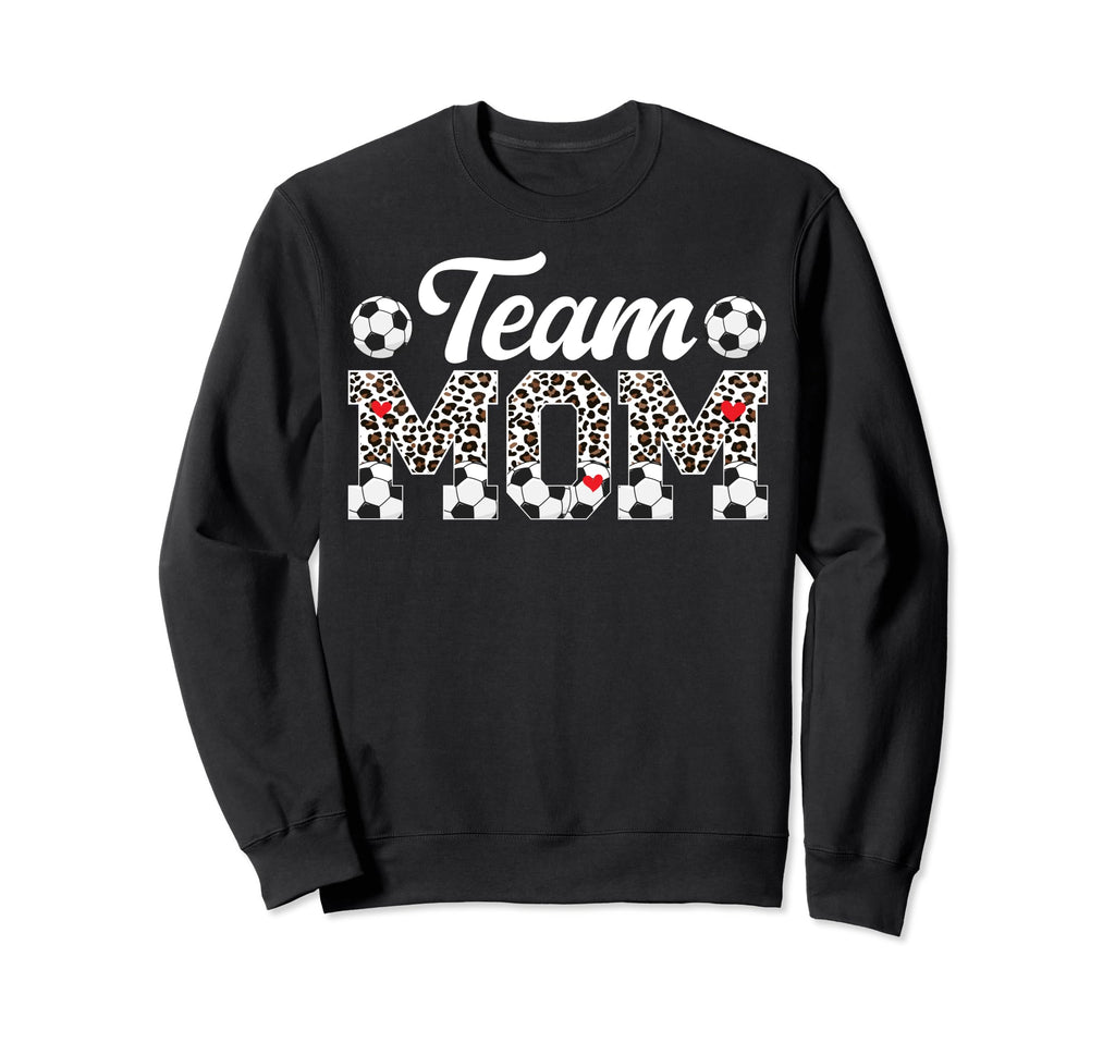 Team Mom Leopard Soccer Team Mom Sweatshirt - Minimalist Print Men Women