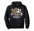 Soccer Sister Soccer Player Heart Soccer Hoodie - Graphic Print Men Women