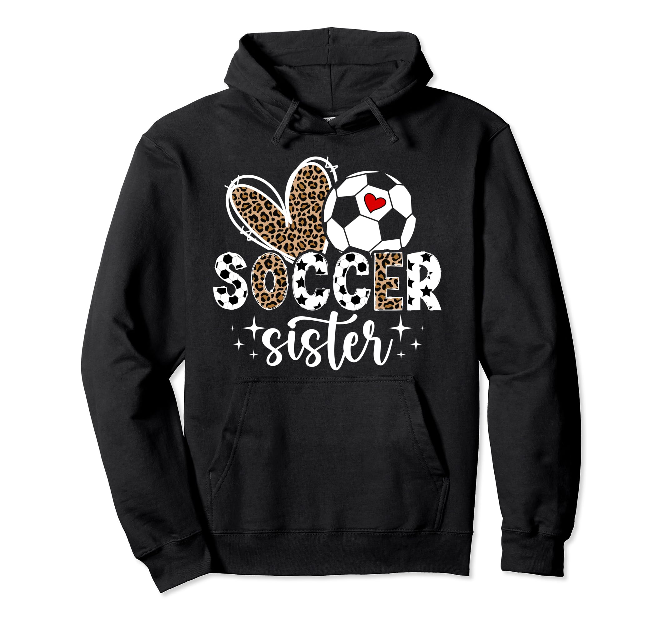 Soccer Sister Soccer Player Heart Soccer Hoodie - Graphic Print Men Women