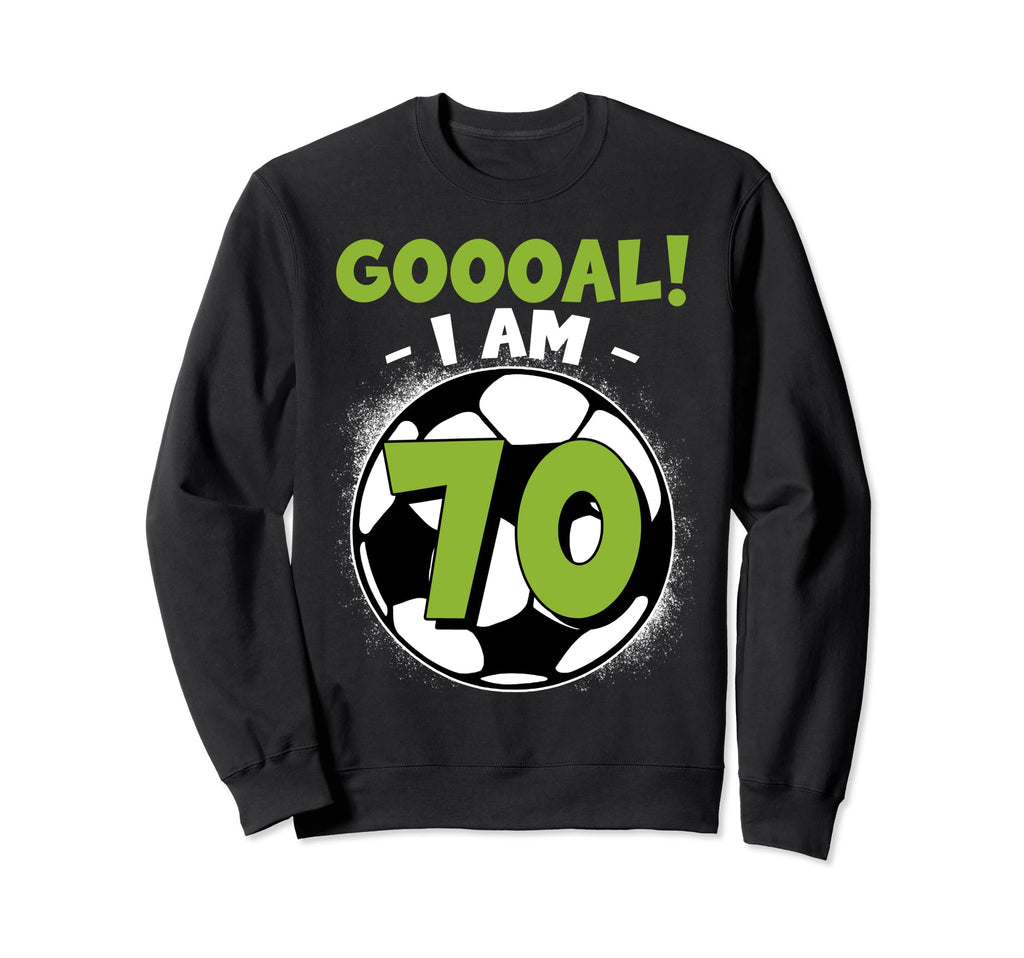 70 Year Old Birthday Soccer Sweatshirt - Minimalist Print for Adults