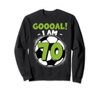 70 Year Old Birthday Soccer Sweatshirt - Minimalist Print for Adults