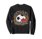 Soccer Season Leopard Heart Sport Sweatshirt - Trendy Graphic for Adults