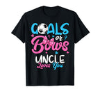 Gender Reveal Goals Or Bows Uncle T-Shirt - Aesthetic Graphic Men Women