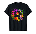 Soccer Ball Watercolor Paint Splashes T-Shirt - Custom Art Print Men Women