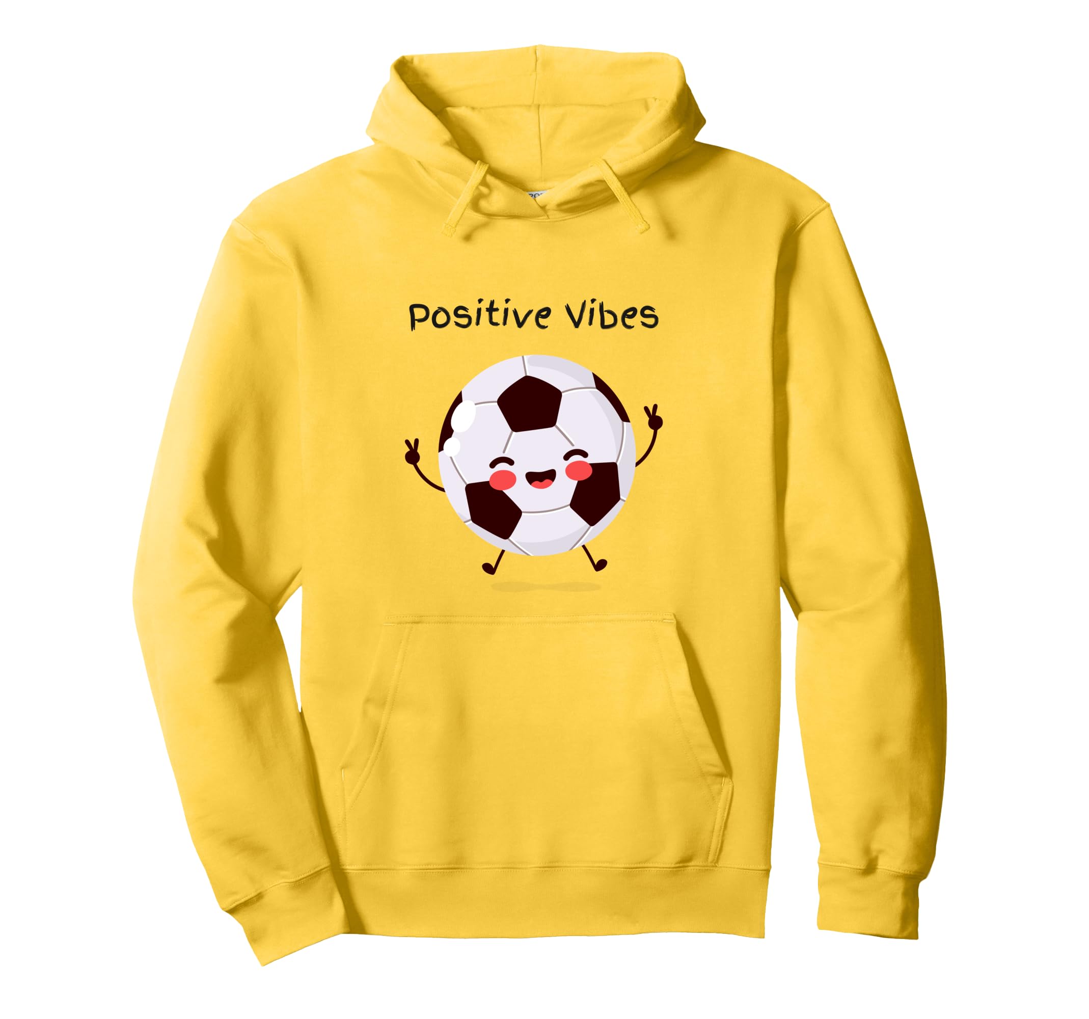 Positive Vibes Soccer Ball Happy Hoodie - Custom Art Print Men Women