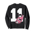 11 Soccer Birthday Gift Soccer Fan Sweatshirt - Streetwear Style Unisex