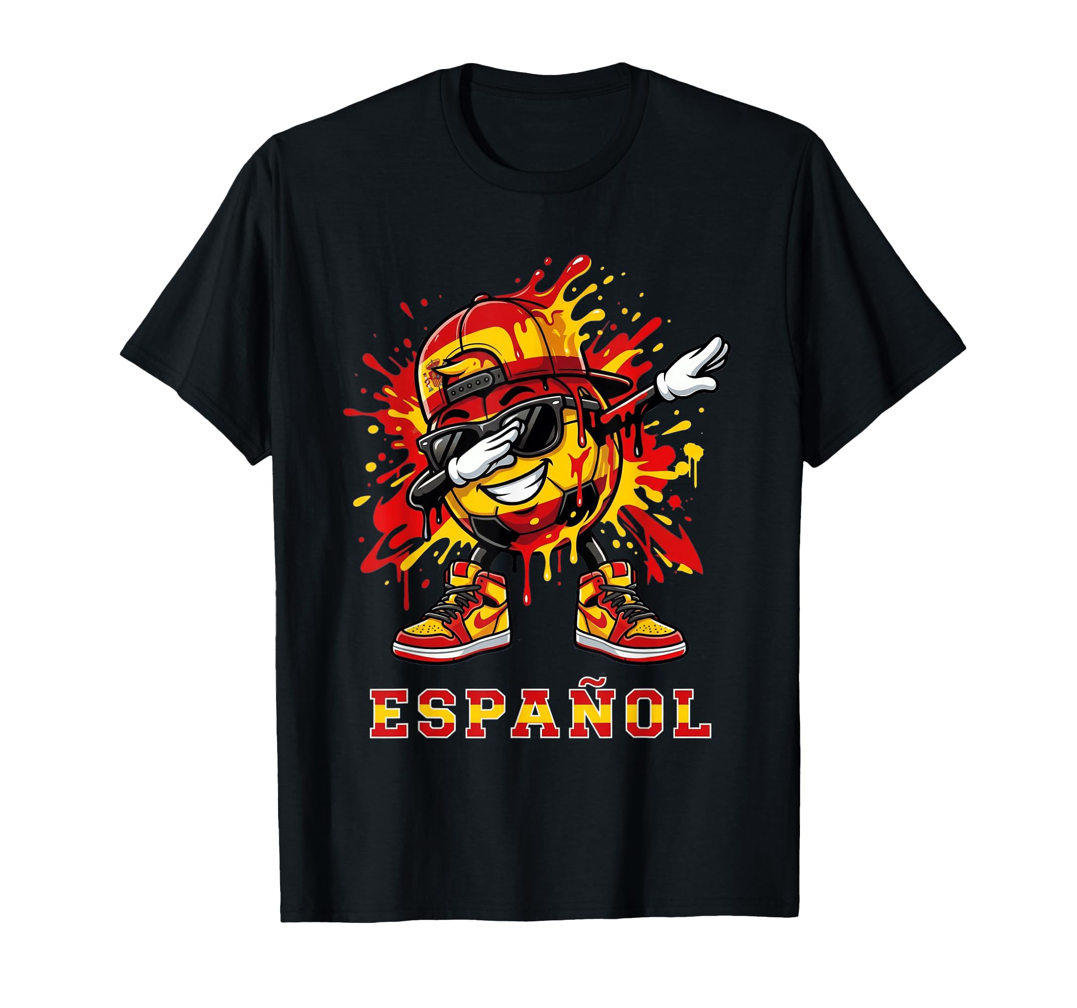 Espa Ol Dabbing Soccer Ball Graffiti T-Shirt - Unique Graphic Men Women