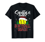 Funny Santas Favorite Softball Coach T-Shirt - Aesthetic Graphic Men Women