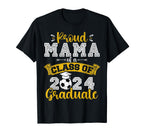 Proud Mama Class 2024 Graduate Soccer Ball T-Shirt - Unique Graphic Unisex