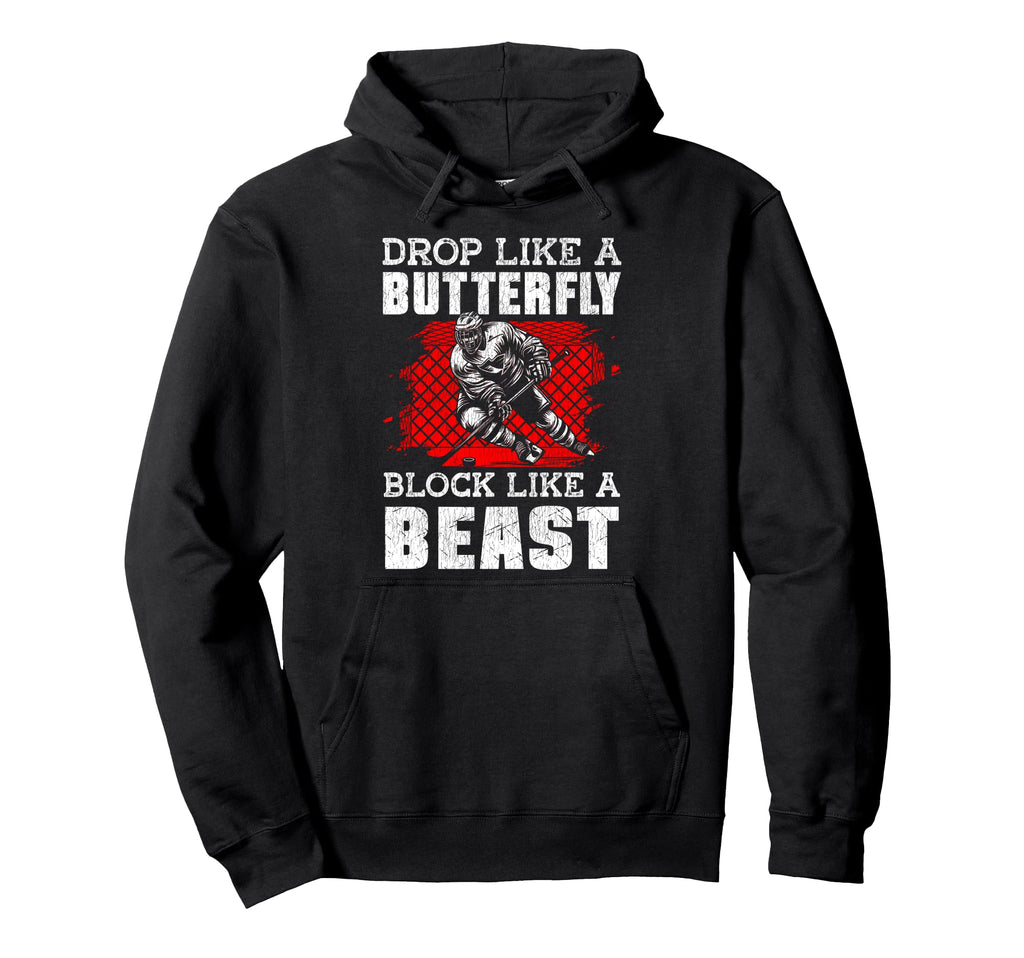 Ice Hockey Goalie Goalkeeper Drop Hoodie - Casual Everyday Wear Men Women