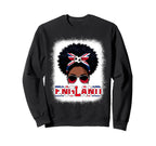 England Messy Bun Black Soccer Sweatshirt - Casual Everyday Wear for Adults