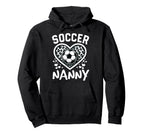 Soccer Nanny Leopard Heart Nanny Soccer Hoodie - Graphic Print Unisex