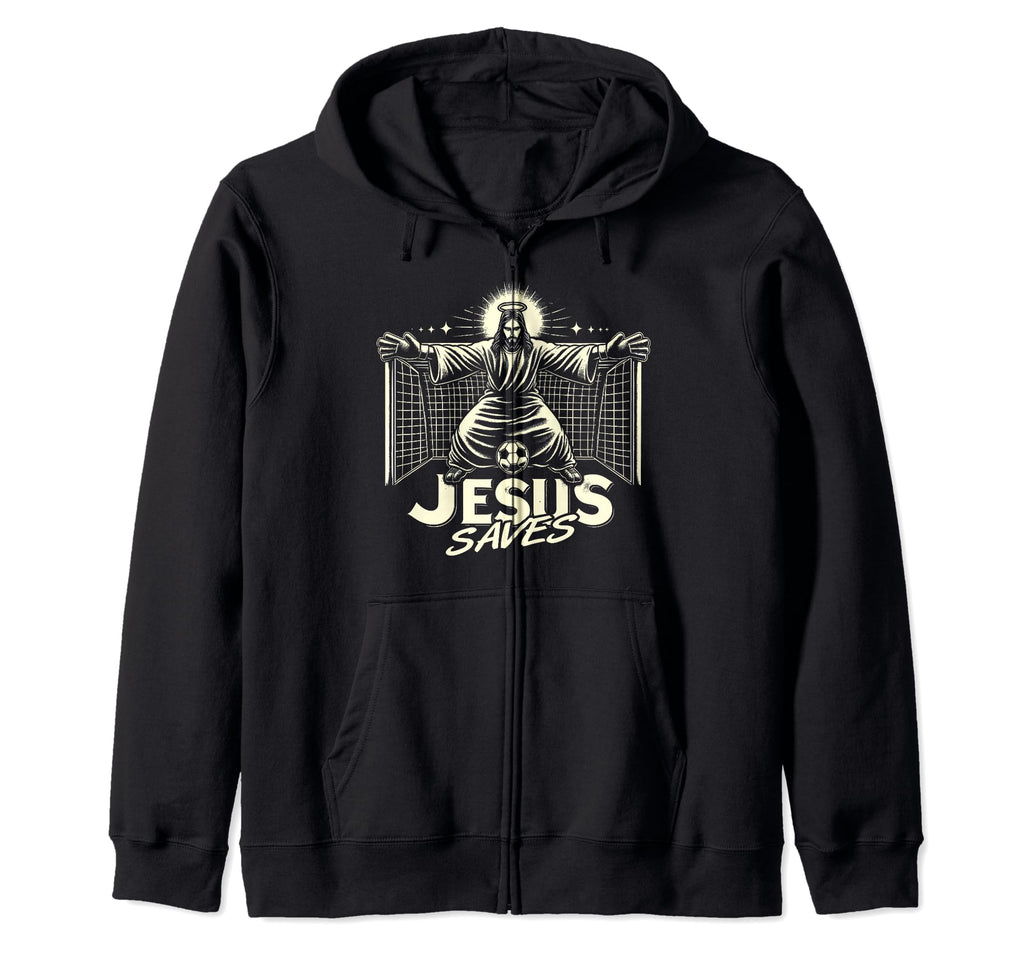 C J S Religious Christian Soccer Hoodie - Fun Novelty Design Men Women