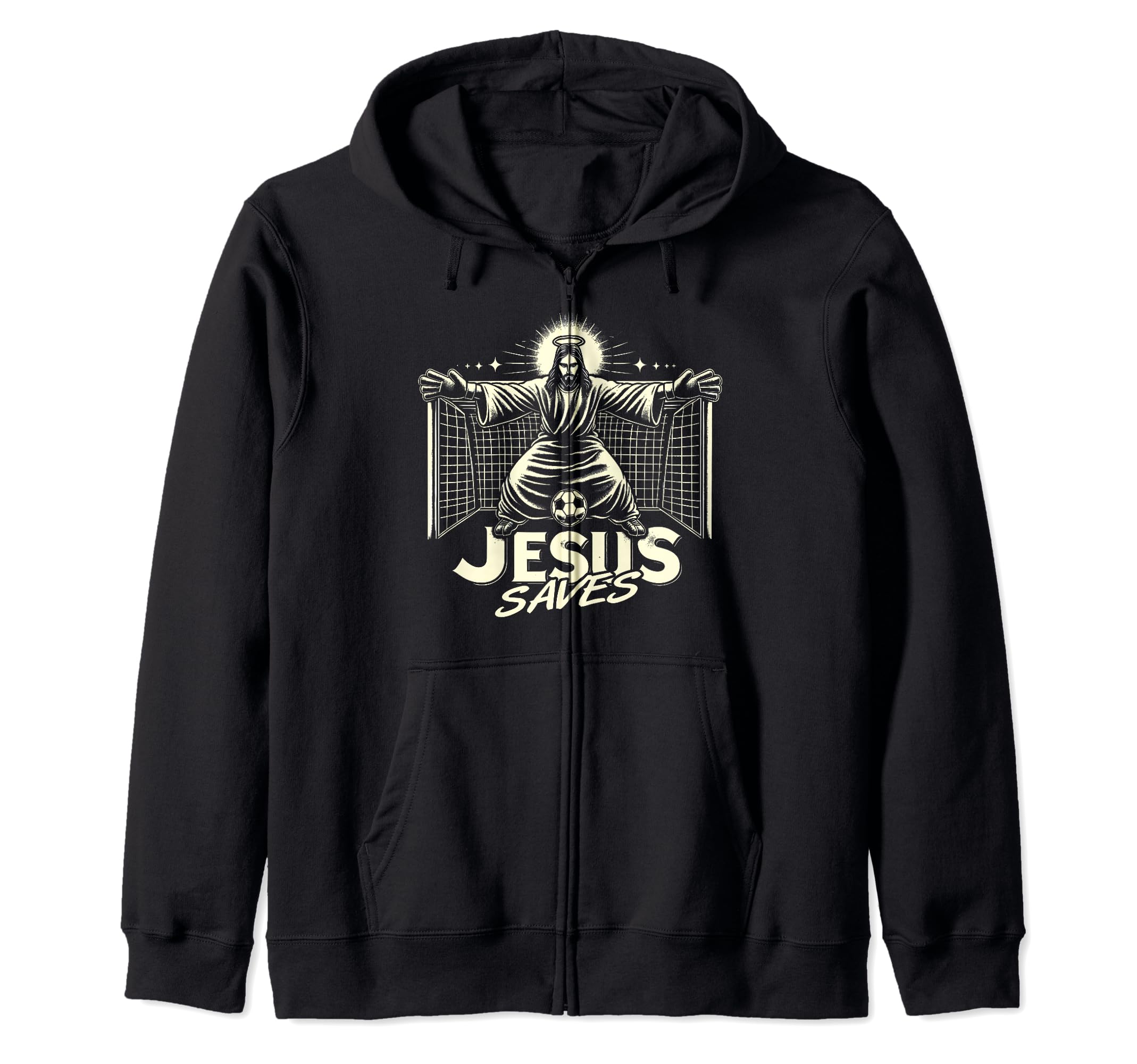 C J S Religious Christian Soccer Hoodie - Fun Novelty Design Men Women