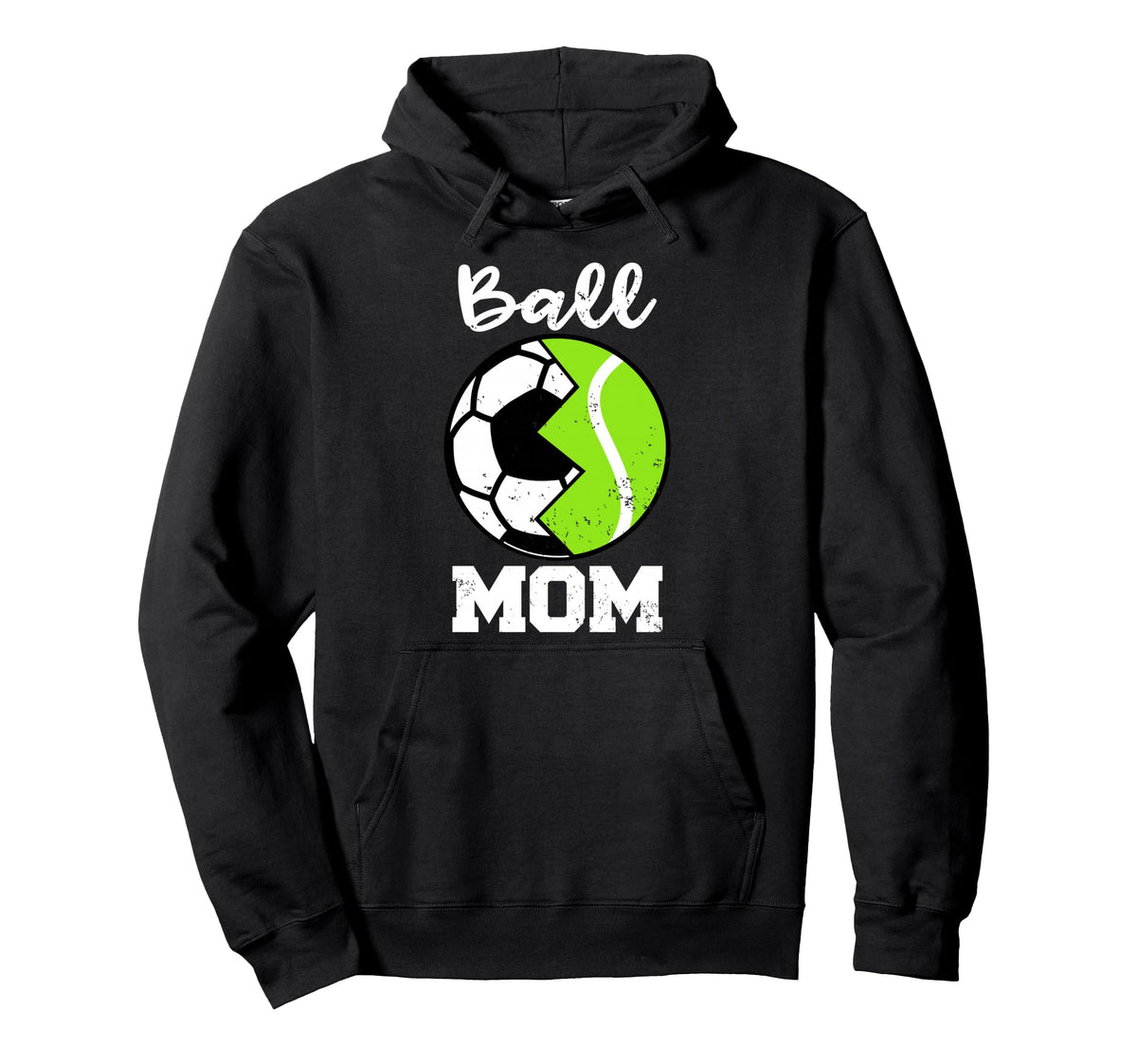 Ball Mom Funny Soccer Tennis Player Mom Hoodie - Trendy Graphic for Adults