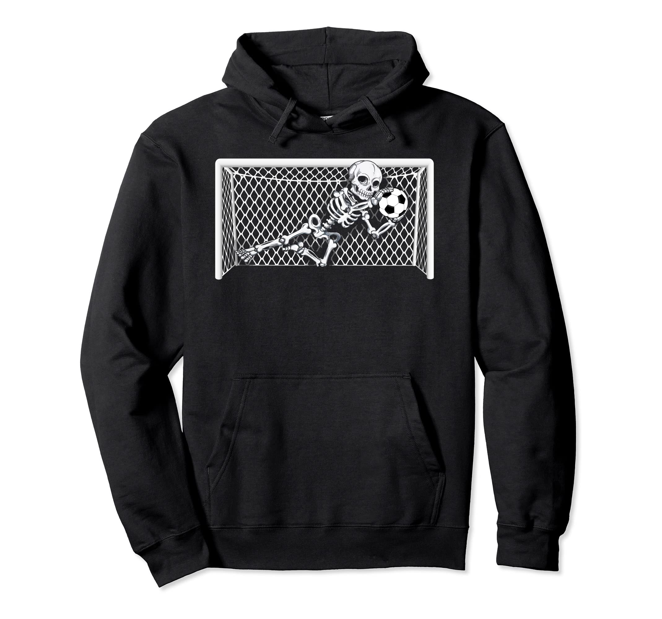 Skeleton Soccer Goal Keeper Halloween Hoodie - Graphic Print Men Women
