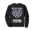 100 Days School Soccer Heart Love Sweatshirt - Novelty Apparel Unisex