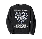100 Days School Soccer Heart Love Sweatshirt - Novelty Apparel Unisex