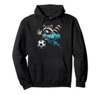 Raccoon Soccer Goalie Diving Save Hoodie - Trendy Graphic Men Women